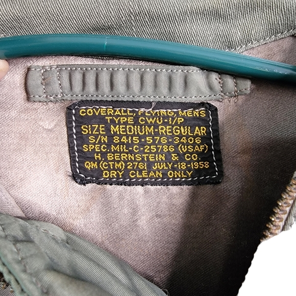 United States Airforce USAF Vintage Miltary Flying Flight Suit coverall Size M - Picture 9 of 16